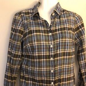 J. Crew Top Perfect shirt 0 Plaid Button down xs